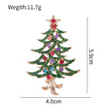 Green Gold Tone Christmas Tree Crystal Enamel Two Designs Metal Brooch Pin view 2