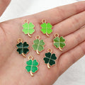 Colorful Four-Leaf Clover Metal Charms for Jewelry and Craft Projects view 2