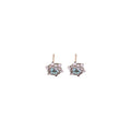 Silver Snowflake Stud Earrings with Blue Crystal Centers view 5