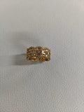 Multi-Row Scalloped Crystal Open Adjustable Rings Pair view 7