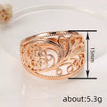Rose Gold Tone Wide Filigree Scroll Ring Polished Metal Jewelry view 4