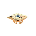 Gold Tone Oversized Evil Eye Adjustable Rings in Two Colors view 5
