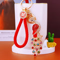 Jeweled Peacock Keychains in Six Colors with Six Matching Fortune Loops view 7