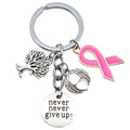 Antique Silver Tree of Life Wing Heart and Never Give Up Keychain view 5