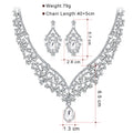 Black Silver Tone Crystal Chevron Garland Crystal Seven Designs Metal Necklace and Earring view 6