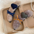 Soft Faux Fur Heart Bow Claw Clip Two Color Styles view 2