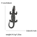 Long Crystal Alligator Brooch In Turquoise And Black view 7