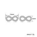 Silver Tone Pave Infinity Symbol Clear CZ Stud Earrings view 5