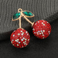 Pave Rhinestone Cherry Charm Pendant Five Colors Two Sizes view 2
