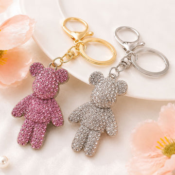 Rhinestone Bear Keychain Metal Crystal Pendant Bag Charm