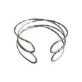 Three Line Wavy Open Arm Cuff In Silver Tone Or Gold Tone view 5