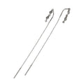 Silver and Gold Tone Diamond Shape Threader Earrings view 5