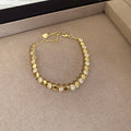 Hex CZ Chain Pearl Link Wavy Open Cuff Bracelets 4 Styles view 6
