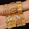 Geometric Openwork Hinged Bracelets in Ten Polished Styles view 1