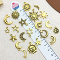 Matte Gold-Tone Sun and Moon Metal Charms with 22 Listed Options view 4