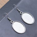 Plain Oval Bezel Drop Earrings in Four Size-Finish Options view 5
