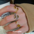 Oval Brown Stone Open Rings Gold Or Silver Three Styles view 4