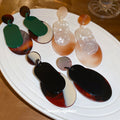 Layered Oval Resin Drop Earrings in Four Colorways view 2