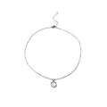 Silver Tone Box Chain Round White Cabochon Pendant Necklace view 5