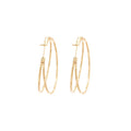 Gold Textured Double Hoop Statement Earrings Jewelry Accessory view 5