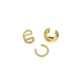 Gold Tone Crystal Three Piece Open Ear Cuff Jewelry Set view 5