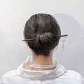 Black Wood Floral Dangle Finished Hair Sticks in Five Styles view 2