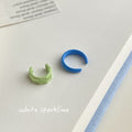 Matte Blue And Light Green Clip-On Ear Cuffs Two Styles view 4