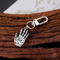 Antique Silver Tone Palm Pegasus Medusa and Cat Clip Keychains view 2