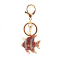 Rhinestone Striped Fish Keychain, White Bead Accent view 5