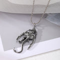 Silver Tone Dragon Pendant Necklaces on Ball Chains in Six Designs view 6