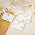 Three Geometric Three Pair Delicate Stud Earring Card Sets view 1