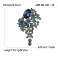 Tassel Glass Rhinestone Brooch Floral Cascade Antique Silver view 9