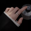 Silver Open Adjustable Double Band Clear CZ Fashion Ring view 3