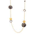 Leopard Acrylic Disc Paperclip Long Sweater Necklace Gold view 5