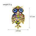 Yellow Gold Tone Owl Crystal Metal Brooch Pin for Jackets and Lapels view 2
