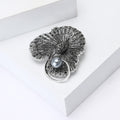 Antique Silver Shell Brooch With Gray Pearl Accent view 3
