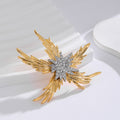 Gold Tone Starfish Crystal Metal Brooch Pin 6.2 cm view 5