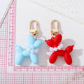 Gold Tone Balloon Dog Clip Keychains with Pearl Collars in Eight Colors view 4