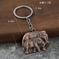 Raised Metal Elephant Pair Keychain in Four Finishes view 2