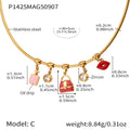 Snake Chain Charm Choker Necklaces Enamel Fruit And Heart view 6