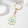 Irregular Oval Resin Evil Eye Keychains Gold Ring 6 Colors view 6