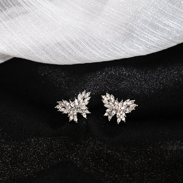 Right and Left Silver Butterfly Wing Single Ear Clips