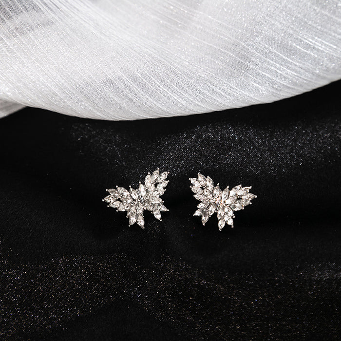 Right and Left Silver Butterfly Wing Single Ear Clips