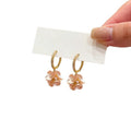 Gold-Tone Pearl Flower Hoop Earrings Decorative Jewelry Accessory view 5