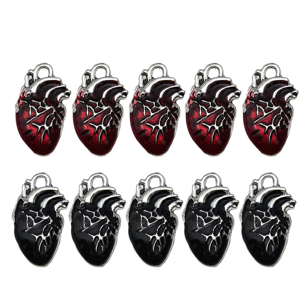 Enamel Zinc Alloy Human Heart Charm Pendant for DIY Necklace Earring Jewelry Accessories
