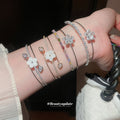 Open Double Cuff Bangles Flower Starfish Rhinestone Accents view 3