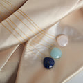 Gold Chain Faceted Teardrop Stone Pendant Necklace Three Colors view 3