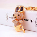 Rhinestone Bunny Mermaid Tail Keychain With Key Ring And Lobster Clasp view 4