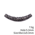 Antique Silver Openwork Curved Tube Jewelry Component view 3