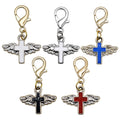 Winged Enamel Cross Lobster Clasp Charms in Five Colors view 5